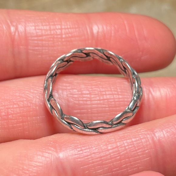 Rope Chain 925 Sterling Silver Band Ring - Picture 9 of 15